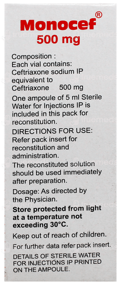 Monocef 500Mg Injection 1 Monocef 500Mg Injection 1